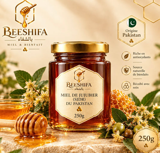 Pot de miel de Sidr du Pakistan, 250 g, BeeShifa